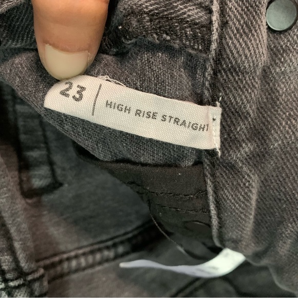 Pacsun High Rise Straight Black Distressed Jeans 23 - Picture 4 of 9